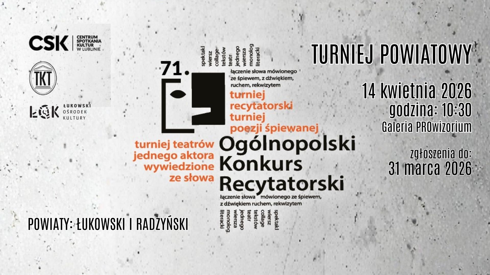 Eliminacje do 71. Ogólnopolskiego Konkursu Recytatorskiego